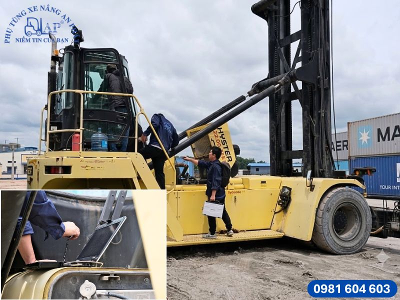 An Phát - Khảo sát sửa lỗi xe nâng Hyster hạng nặng