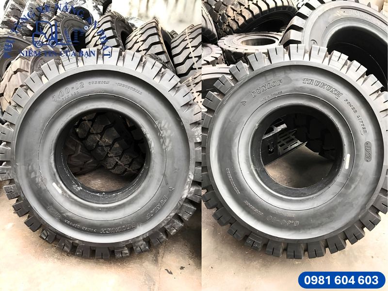 Cận cảnh lốp xe nâng Dunlop chất lượng - Giá tốt