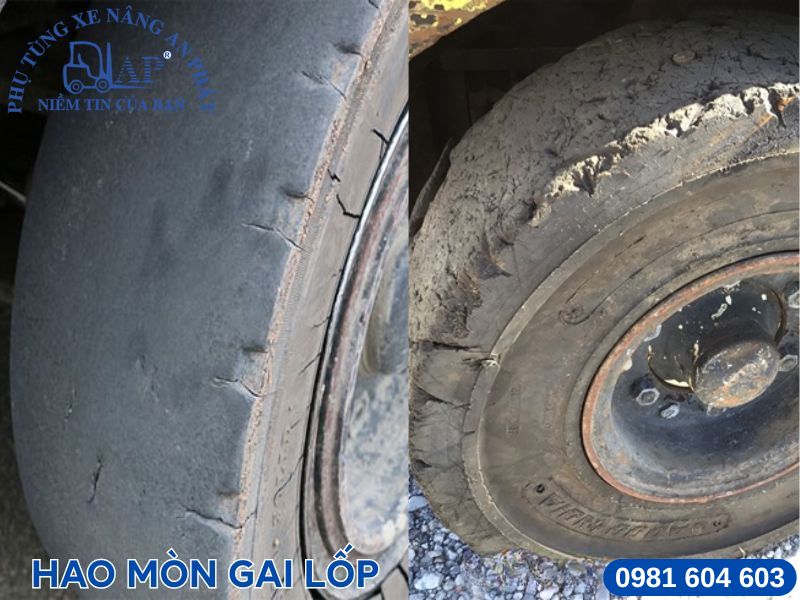 Nhận biết hư hỏng thường gặp của lốp xe nâng Komachi