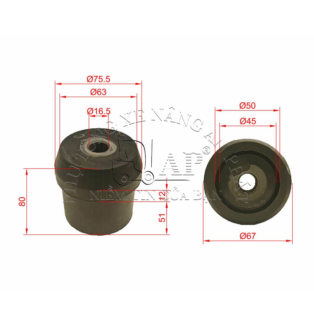 Cao su chân hộp số xe Doosan D20-30S2/ S3/ S5, G20-30E5/ P5/ S3 D140158